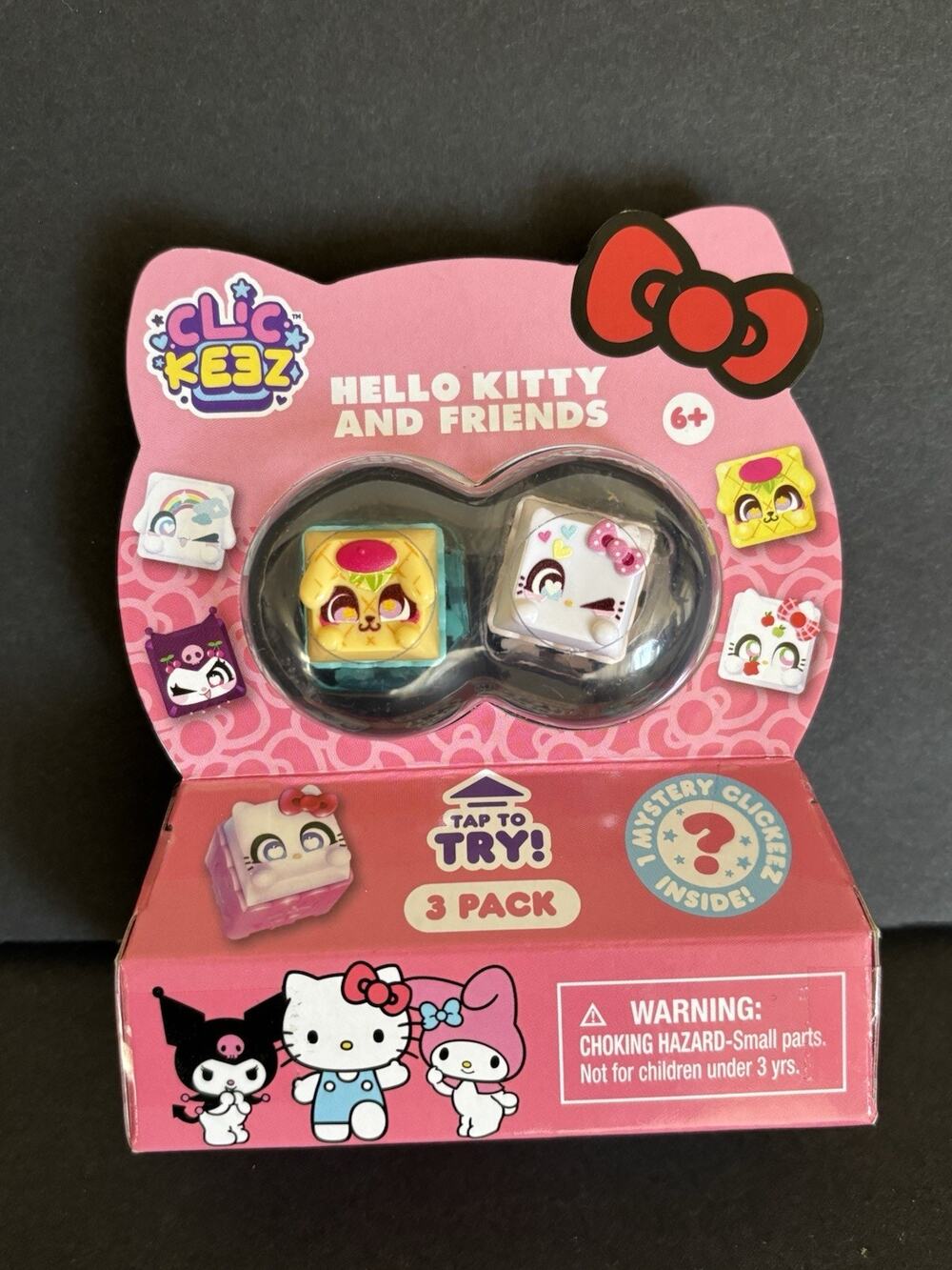 Clickeez Hello Kitty, Pompompurin 3 Pack Clicker Keys Fidget Blind Box